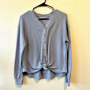 Powder blue button down thermal